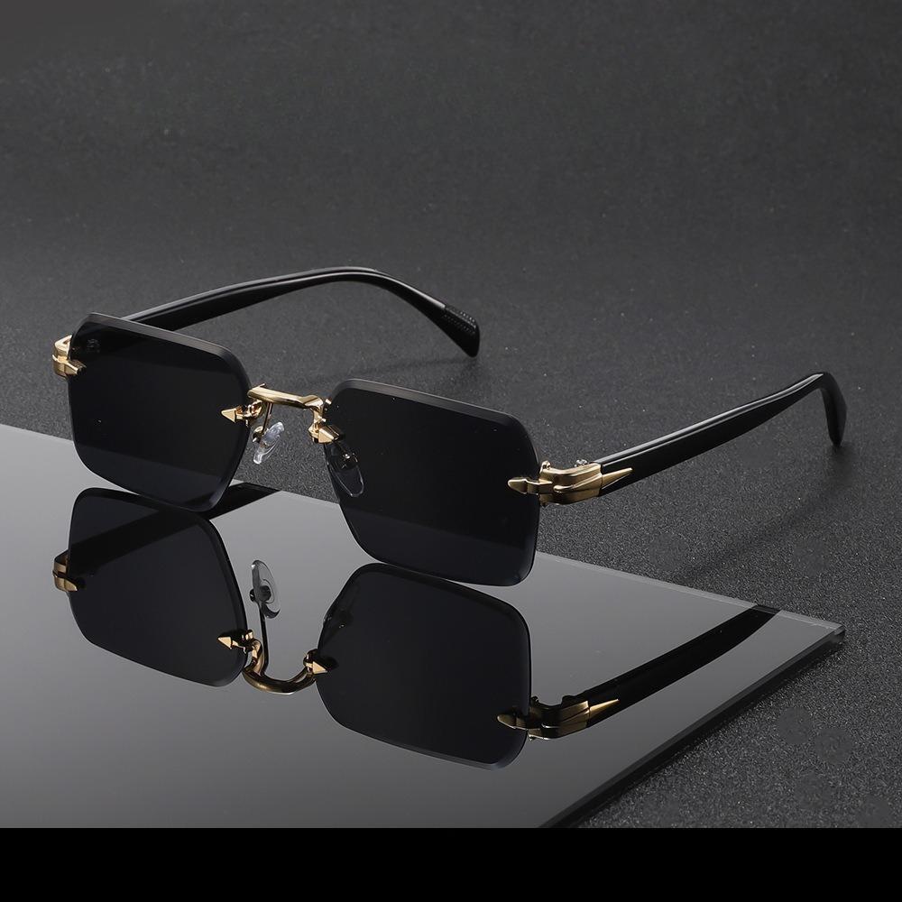 2026 New Fashion Metal Frameless Sunglasses Outdoor Travel and Cycling UV Protection Eyewear UV400 Unisex Classic Driving Shades