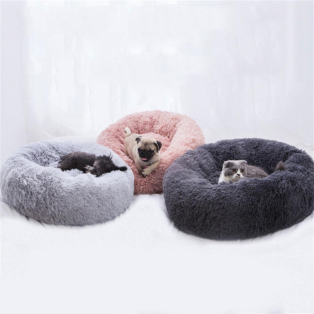 Cat Cushions Bed Multiple Size and Color Winter Soft Round Sofa Bed Cat Bed for Indoor Cat Furry Sofa