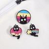 Unique Black Cats With Horn Enamel Pin Fashionable Accessory Animal Themed Gift Pin For Bags Clothes Hats
