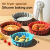 Air Fryer Silicone Round Air Fryer Silicone Pot Reusable Silicone Kitchen Air Fryer Liners Food Safe Non Stick Basket Accessorie