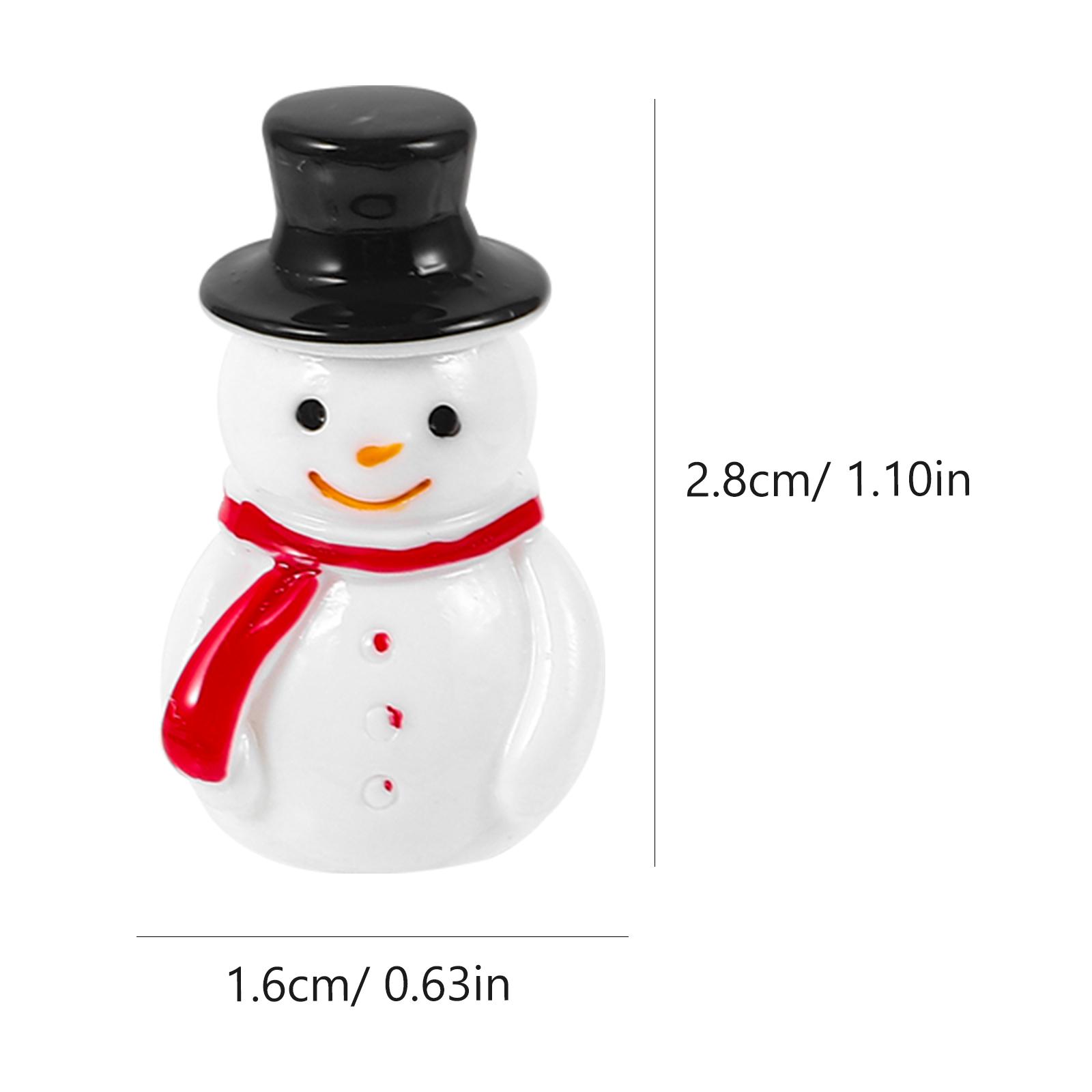 

20pcs Mini Snowman Resin Christmas Craft Decor Desktop Micro Landscape Ornament Diy Figurines Party Supplies Lightweight Solid чорний