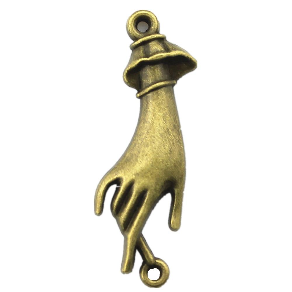 

4шт. Подвески с разъемом для ладони, подвески, античная бронза, цвет цинкового сплава, 45X14 мм.