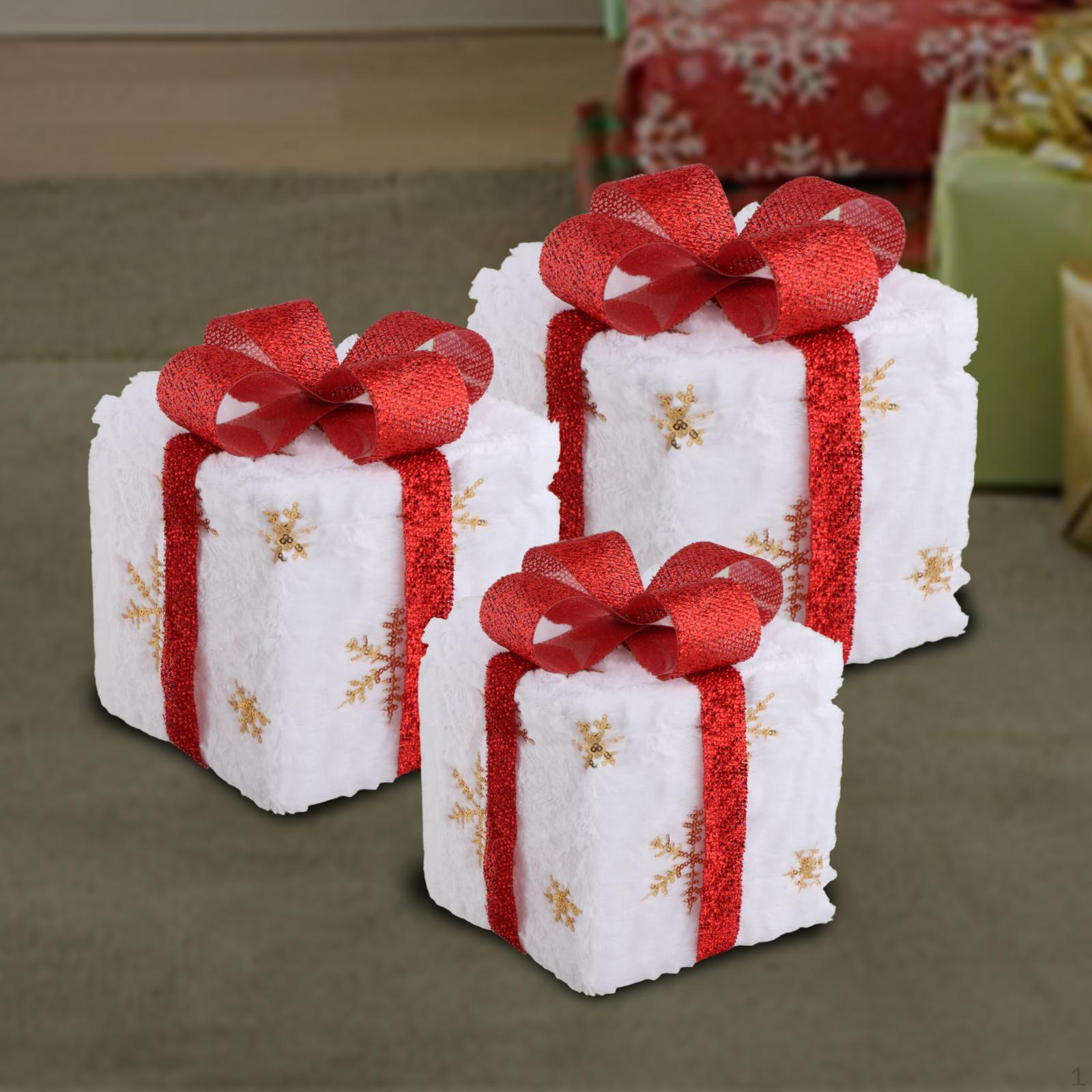 

3 подарочные коробки с подсветкой, рождественские украшения, украшения для коробок, Warm