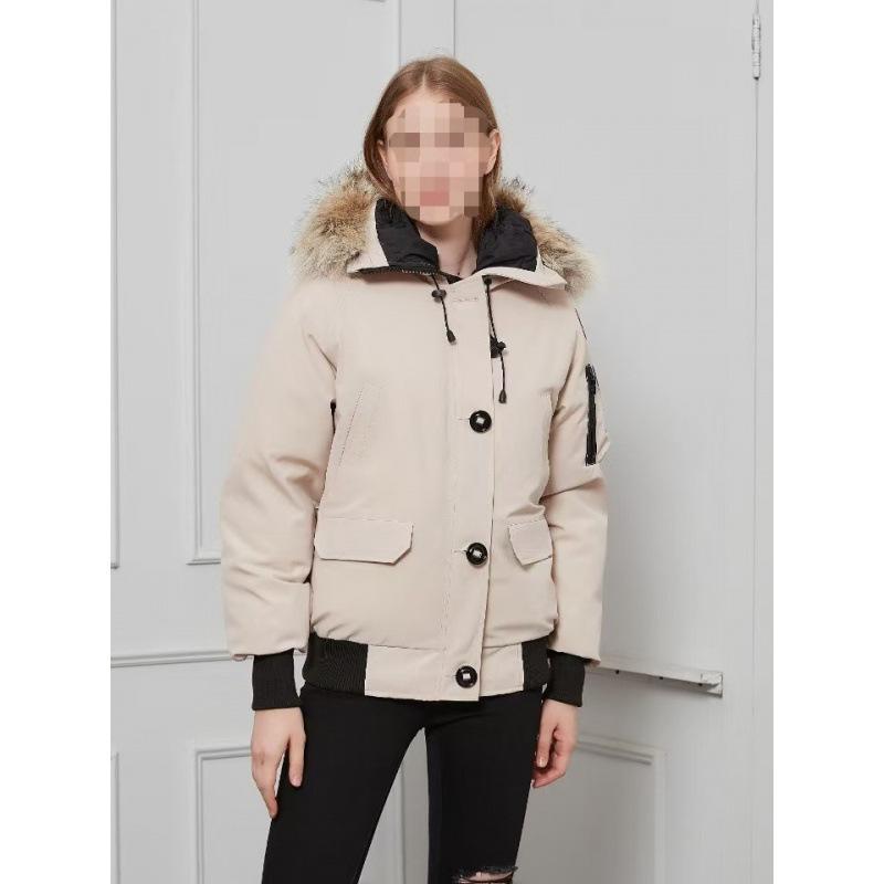 Canada Down Jacket Goose Chilliwack Bomber Jacket Women's Short White Duck Down Jacket