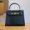 High-end Fashion Retro Crocodile Leather Women's Bag Multi-functional Handbag for OL Businesswoman Boston Bag