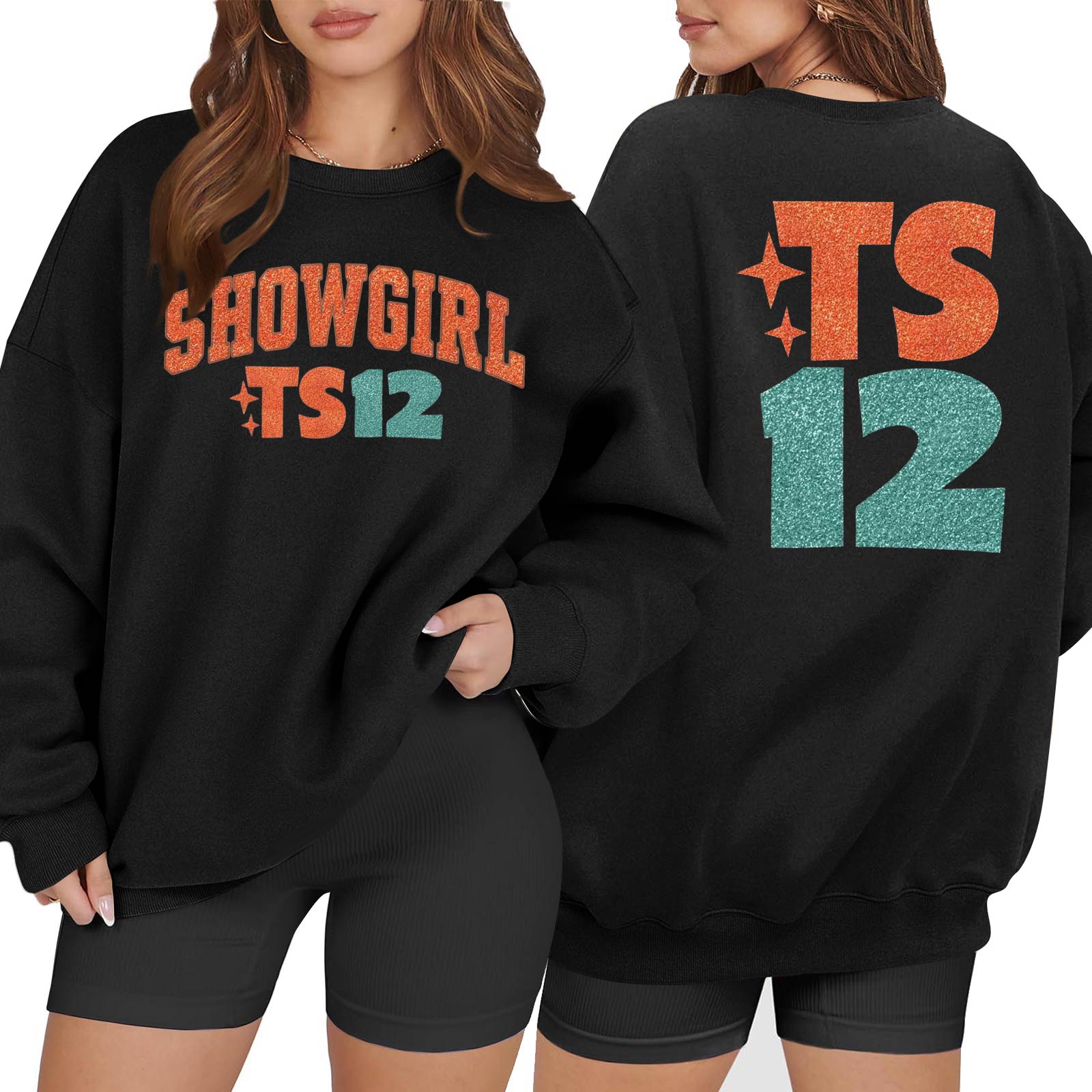 Women s Casual Fashion Long Sleeve Printed Round Neck Sweatshirt Top L