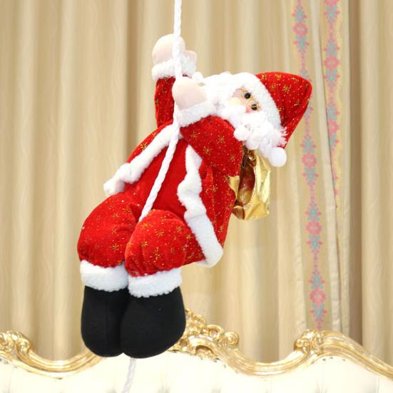 Santa Claus Climbing Rope Christmas Decoration Plush Doll Christmas Tree Climbing Old Man Hanging