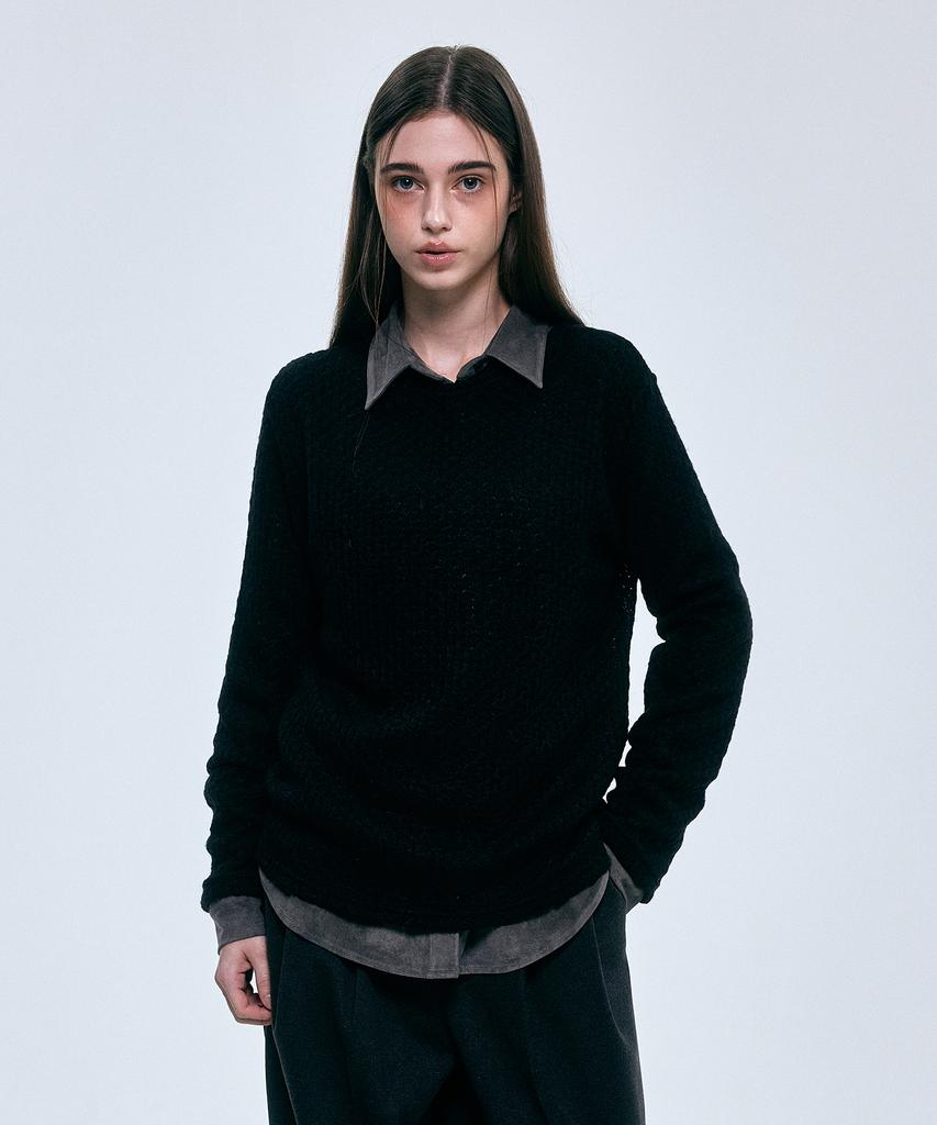 FOVERE Vert Wool Knit Tee Black