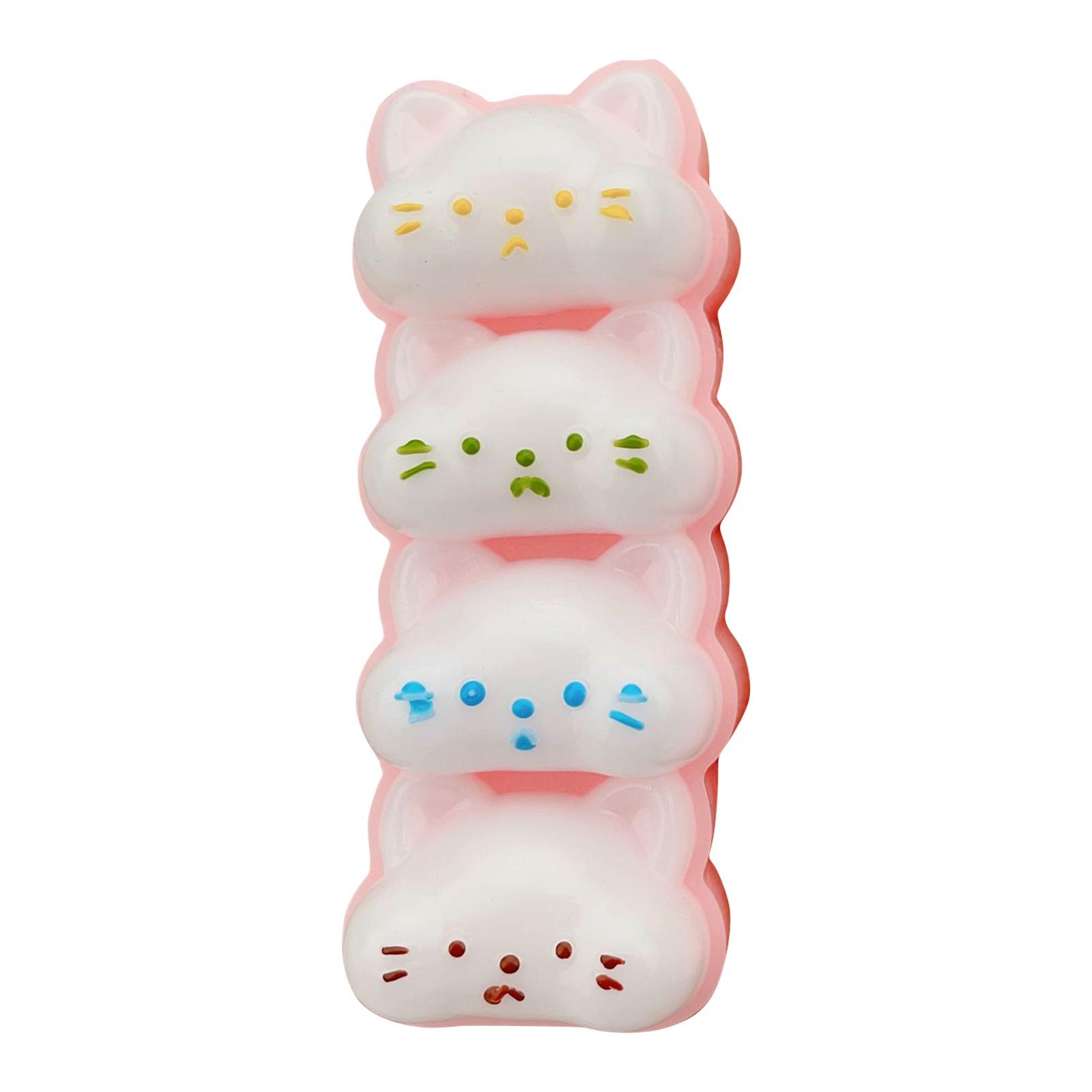 

Супер декомпрессионные игрушки - Грязевые полоски для кошек из четырех частей, забавные девчачьи мультяшные милые игрушки для декомпрессионных игрушек с липким мешком для животных One Size розовый