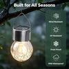 Solar Lanterns Outdoor Colored Hanging Solar Lights Waterproof Globes Garden Lights Decorative Light Up Ornaments for Fence Hook Tree Ornaments