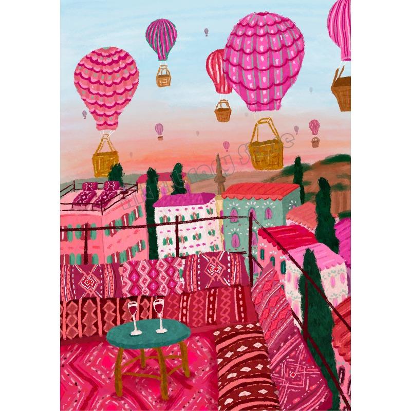 Abstract World City Travel Santorini San Francisco Tokyo Landscape Poster Canvas Painting Wall Pictures Home Interior Decor Gift