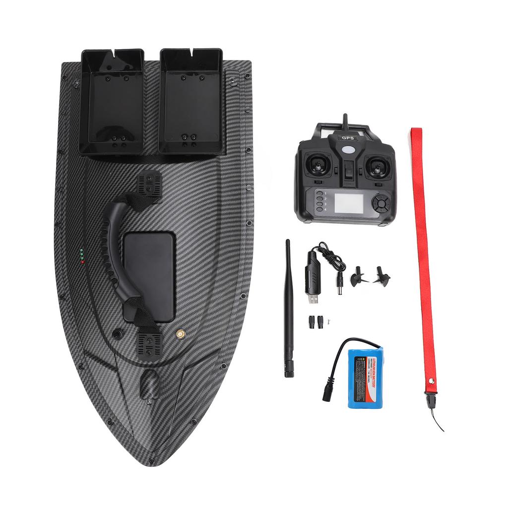 RC Fishing Bait Boat 500m Dual Motor GPS Auto Return RC Fish Lure Boat with Night Light LCD Remote