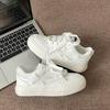 Retro platform white shoes women's spring and summer new round head casual lace-up board shoes women's tide