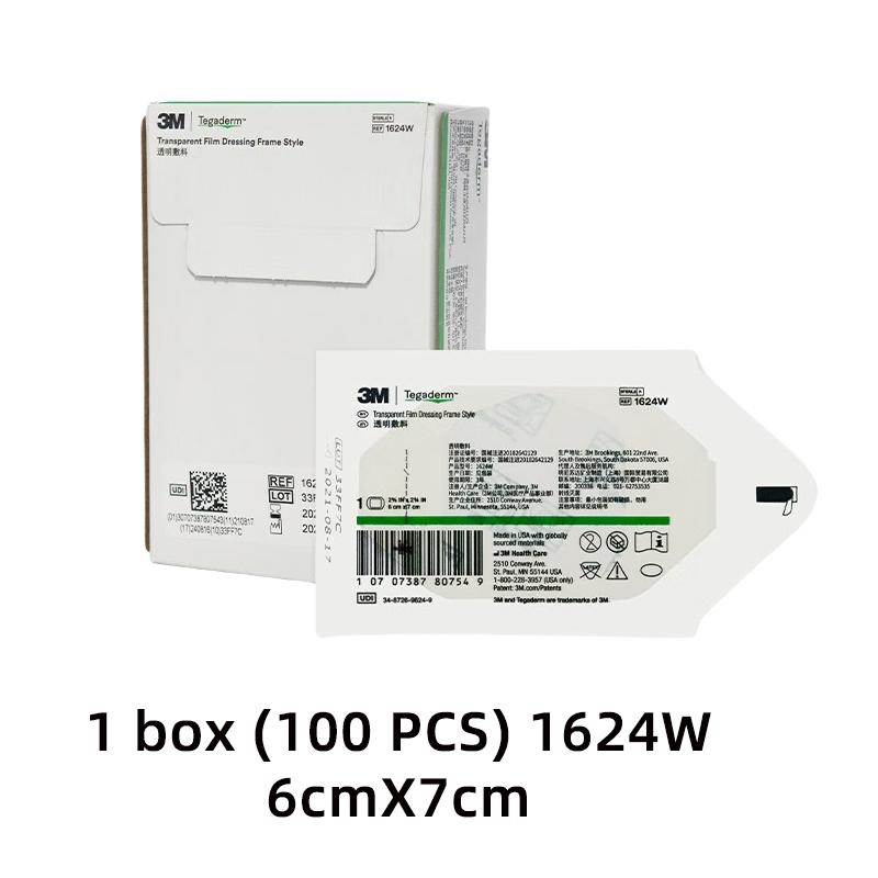 3M Tegaderm 1624W/1626W Průhledný filmový obvaz Pooperační lepicí náplasti Sprchový nebo IV štít Tetování 6x7/10x12cm