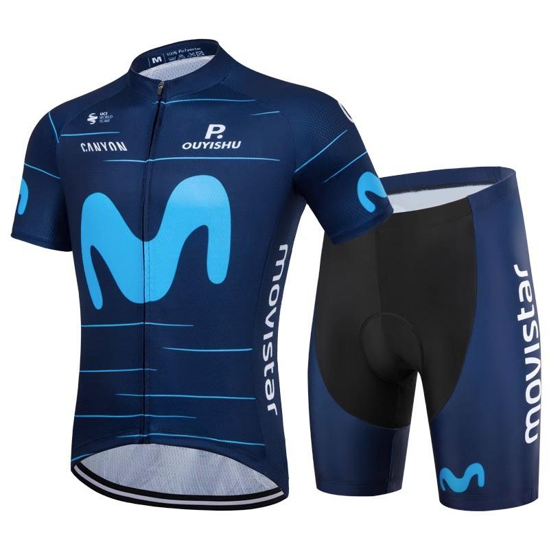 Mens Cycling Jersey Set Short Sleeve Quick Dry Breathable With Gel Pad Road Bike Riding Club Wear