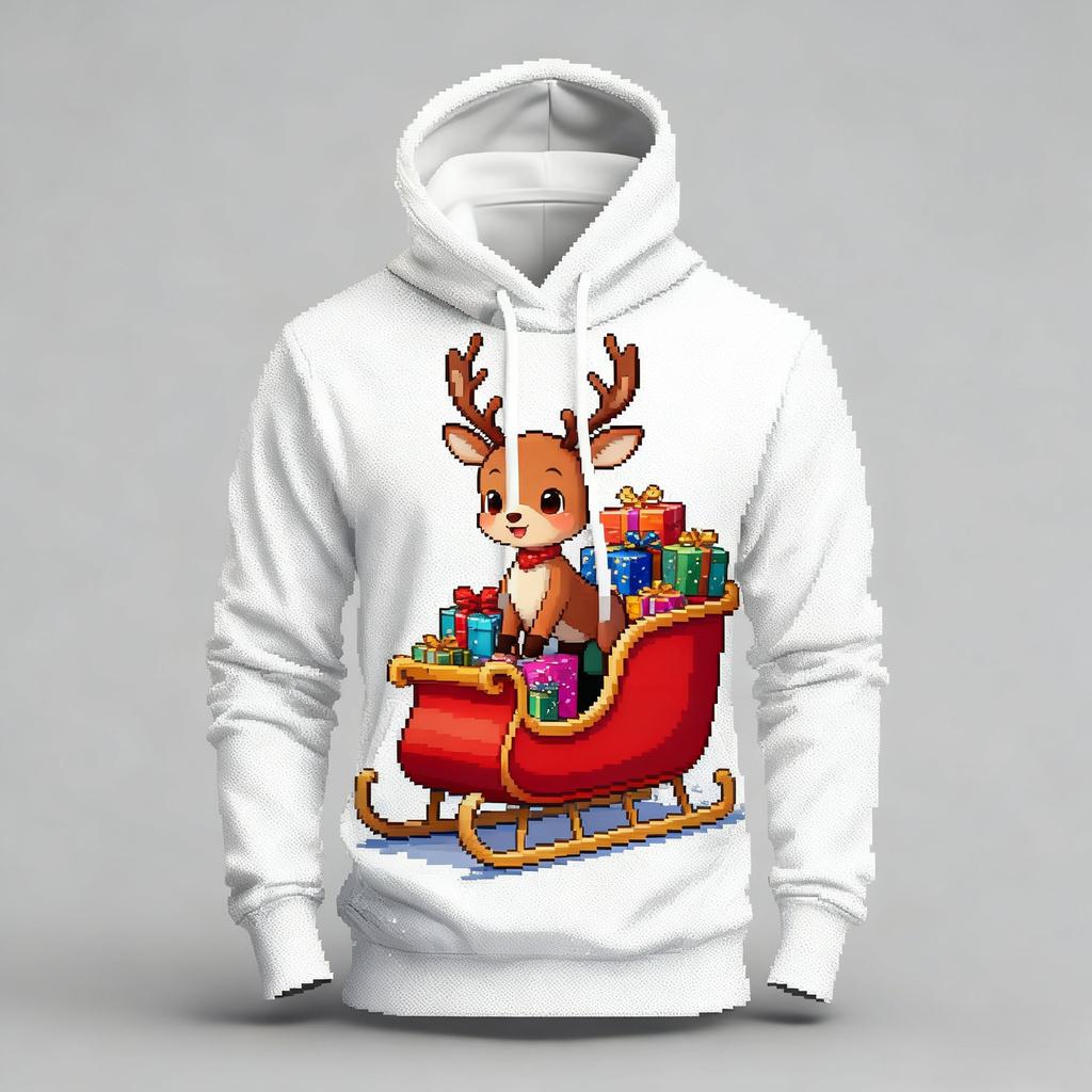 Autumn Winter Large Christmas Series Digital Printed Pattern Hoodie Warm Comfortable Versatile Men Women Christmas Atmosphere Casual Hoodie