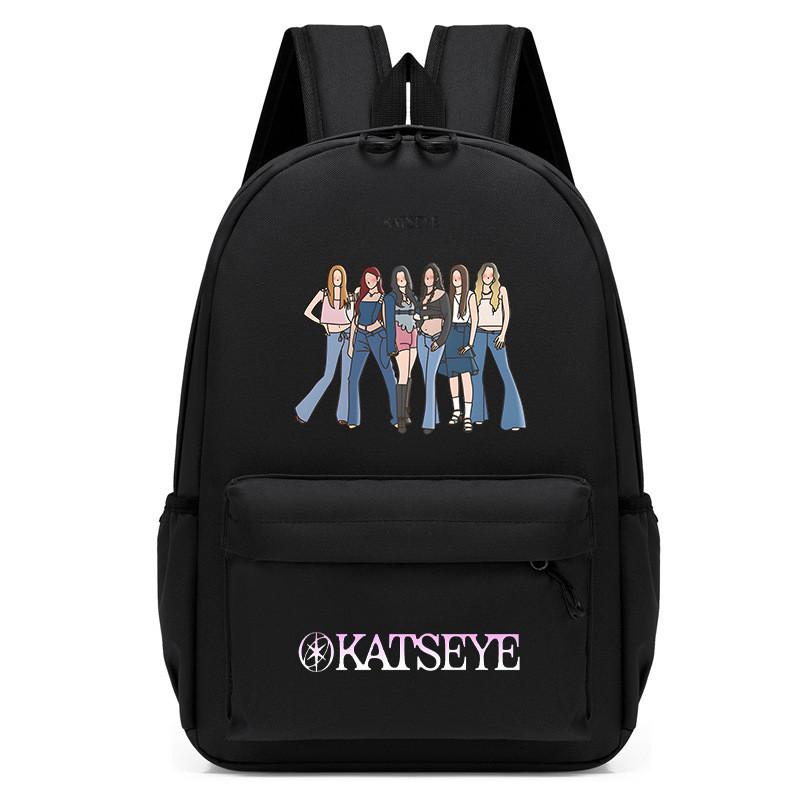 60123-15 Popstars KATSEYE Bedruckter Rucksack Schüler Schule Wasserdichte Tasche