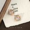 Original Handmade High-end Heavy Industry Crystal Stud Earrings Court Style Niche Design Light Luxury Earrings Colored Earrings Women