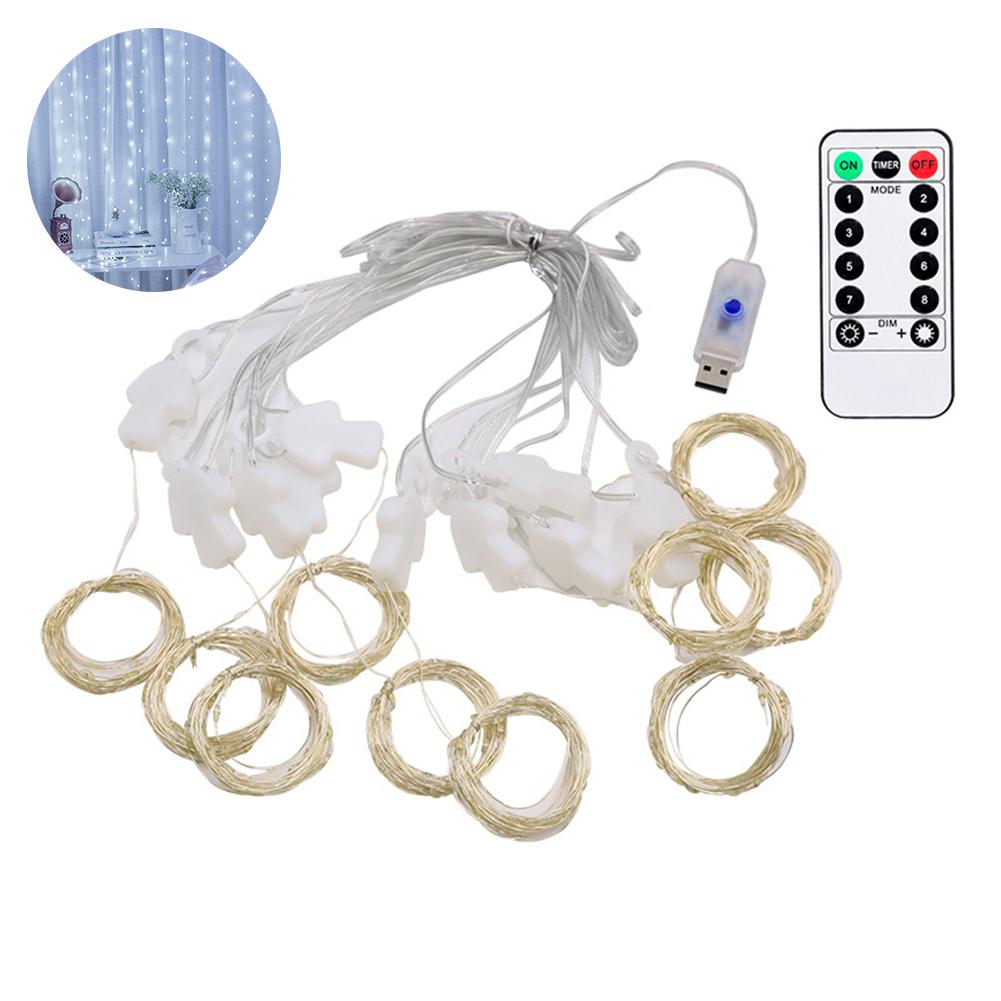 1set USB Christmas Window Curtain Lights, 300 LED Curtain Fairy String Lights , with Hook for Home Indoor Wall Christmas Decor