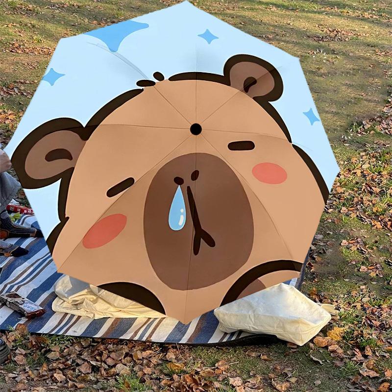 1 Stück Bären-Schrei-Regenschirm - 8 Speichen verstärkt, Automatisches Öffnen, Leicht & Langlebig, Niedliches Modeaccessoire für Draußen - T353