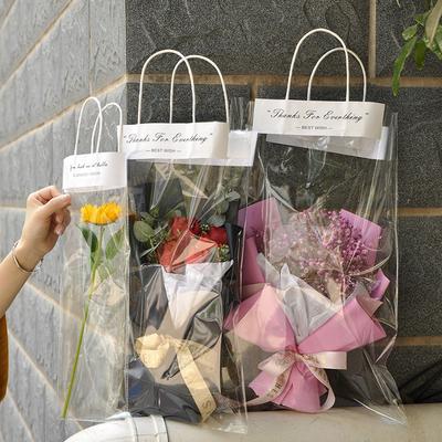 10 Stück transparente Blumenverpackungsbeutel, Geschenktüten für Blumensträuße, ideal für Valentinstag und Muttertag