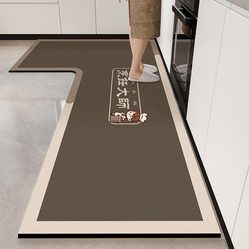 L-shaped Diatom Mud Easy To Clean Foot Pad High-quality Dirt-resistant Anti-slip Pad Household Water-absorbent Oil-absorbent Floor Mat
