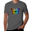 Neon Rainbow Sparkle Butterfly Tshirt Plus Size Street Style Tee