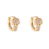 Japanese Korean Luxury Zirconia Flower Ear Clips: Elegant Micro-set Exquisite Earrings for Women