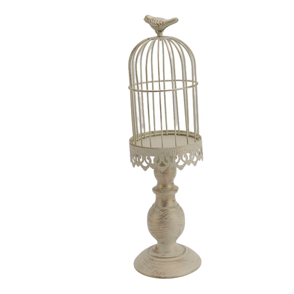 Vogelkäfig Kerzenhalter Eisen Vintage Abnehmbarer Stabiler Sockel Vogelkäfig Deko für Schlafzimmer Restaurant L