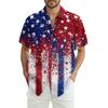 Men's Casual Casual Independence Day Print Short-sleeved Shirt