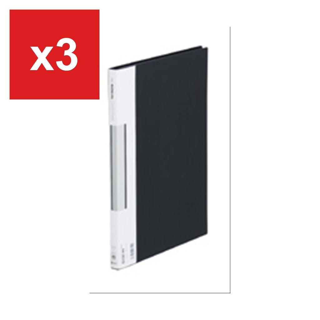 Clear File Folder Color Base Side-Load 40-Pocket A4 Portrait Black 137C-BK