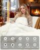 Electric Blanket, 190x130cm, Can Be Used As a Throw or Throw, [Rabbit Fur Texture + Cotton], EMF Protection, 8 Temperature Settings, 6 Timer Settings,