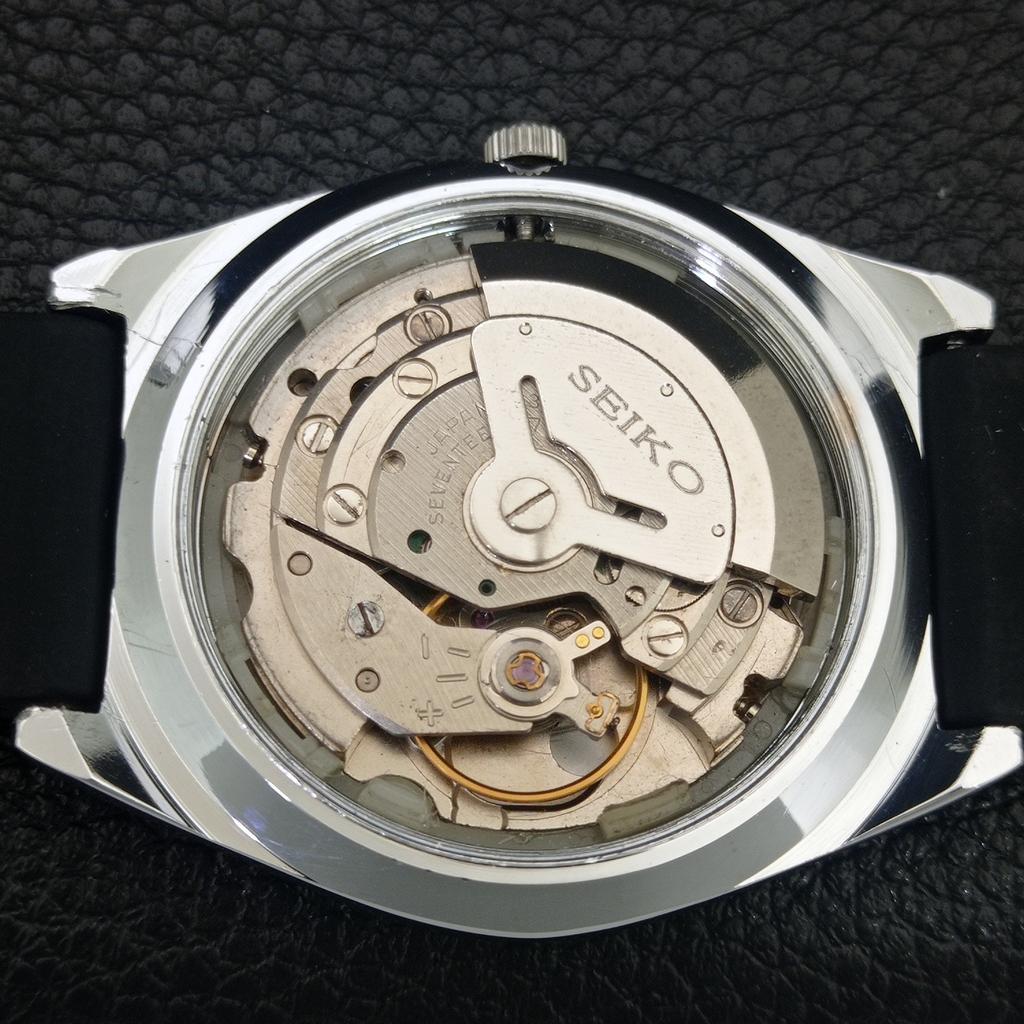 VINTAGE REFURBISHED SEIKO 5 AUTOMATIC 6309A JAPAN MENS BLACK WATCH a442616-1