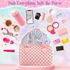 Play Purse for Girls Toddler Purse Pretend Makeup Princess Toys for Kids with Handbag Phone Wristwatch Silk Scarf Birthday Gift