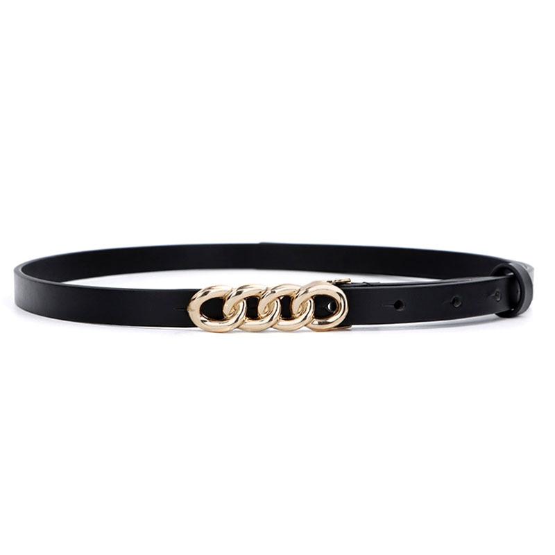 

Women s belt - stylish dress belt, top grain leather, pant pocket detail, slim waist 100cm чёрный