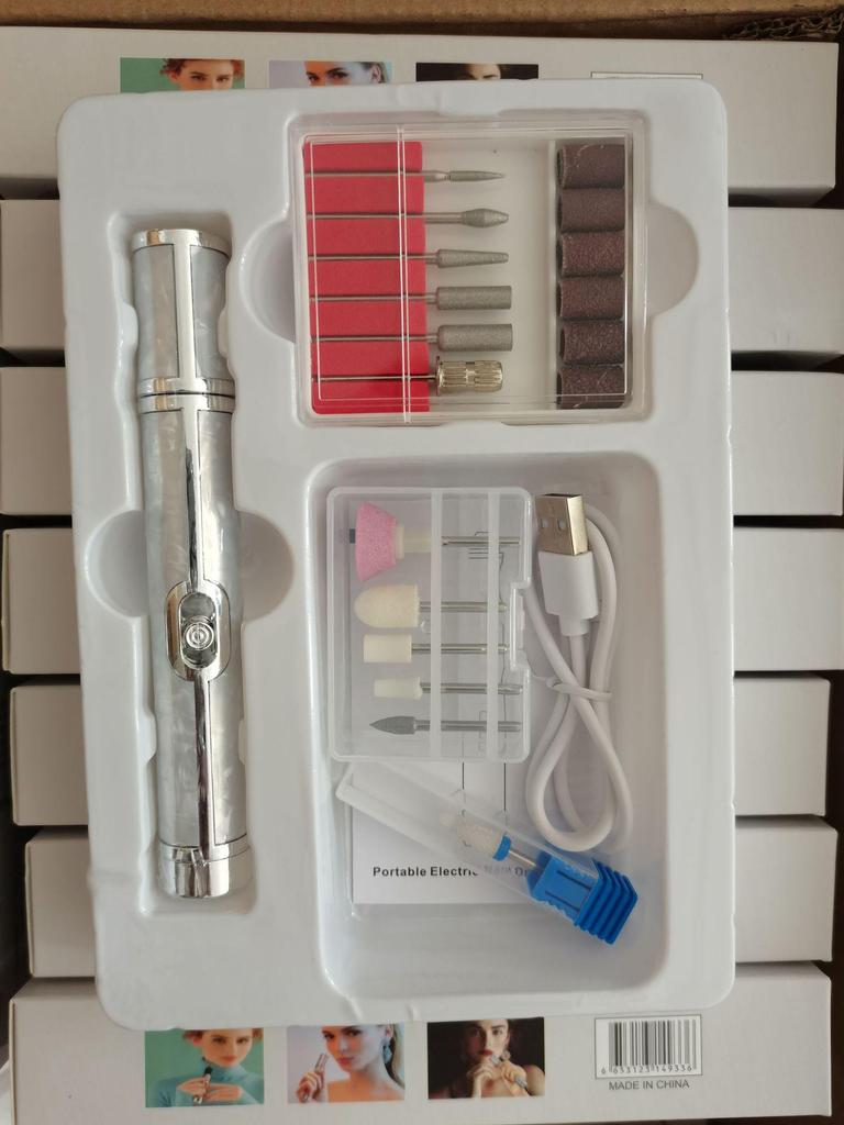 Rechargeable Electric Nail File & Grinder for Manicure and Dead Skin Removal - Gray Nail Care Tool