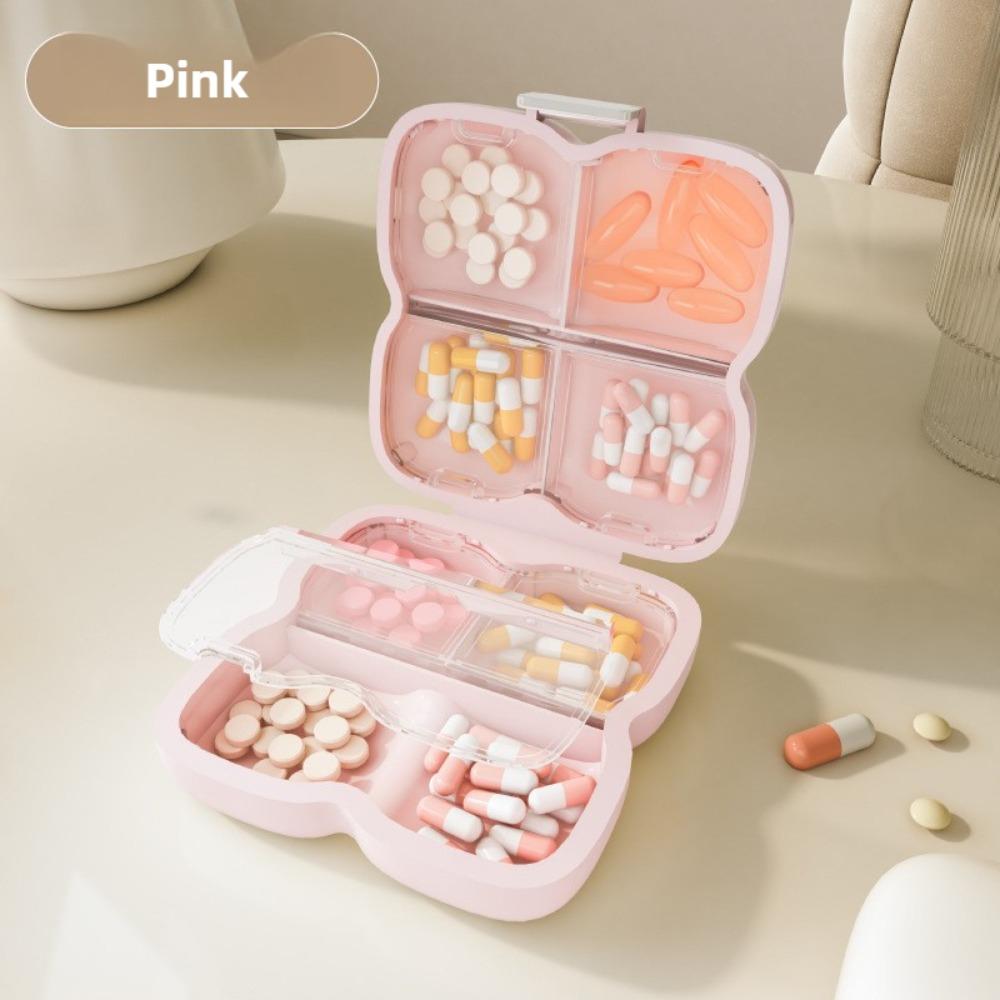 

New 7 Grids Pill Box Mini Individual Compartments Pills Case Portable Pill Organizer розовый