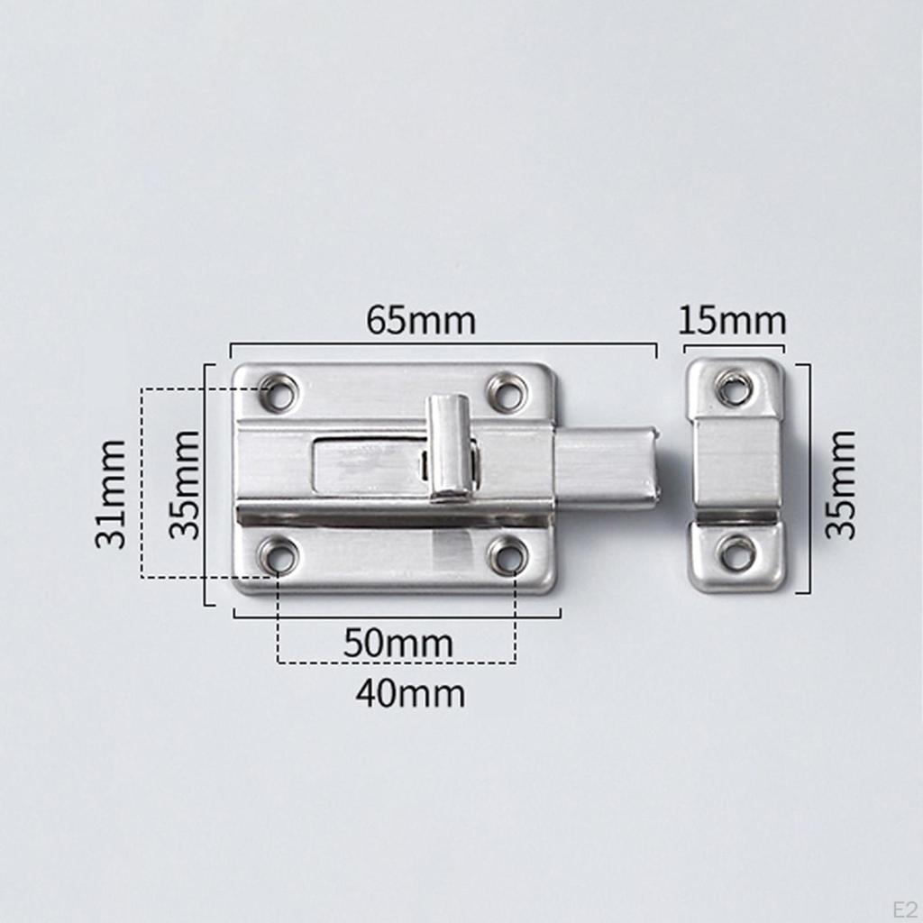 Door Bolt Security Slide Latch Lock Easy To Install for