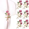 6Pcs Napkin Rings Rose Flower Napkins Holder For Wedding Dining Table Decoration Home Napkin Rings 6.5x4cm Table Decorations