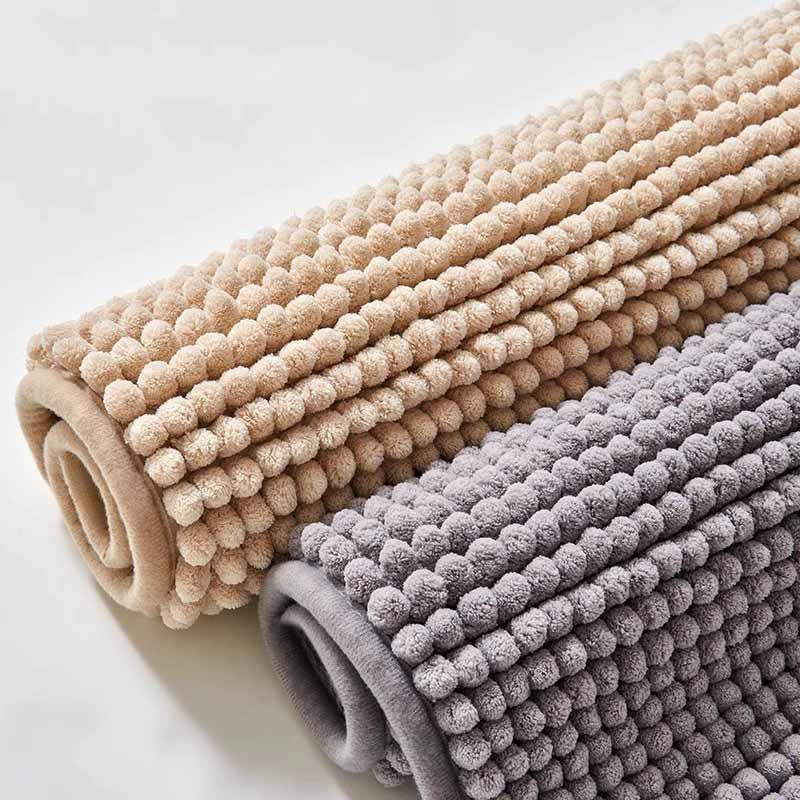 Chenille Bath Mat Super Soft Absorbent  Extra Dense Non-Slip Bathroom Rug Doormat