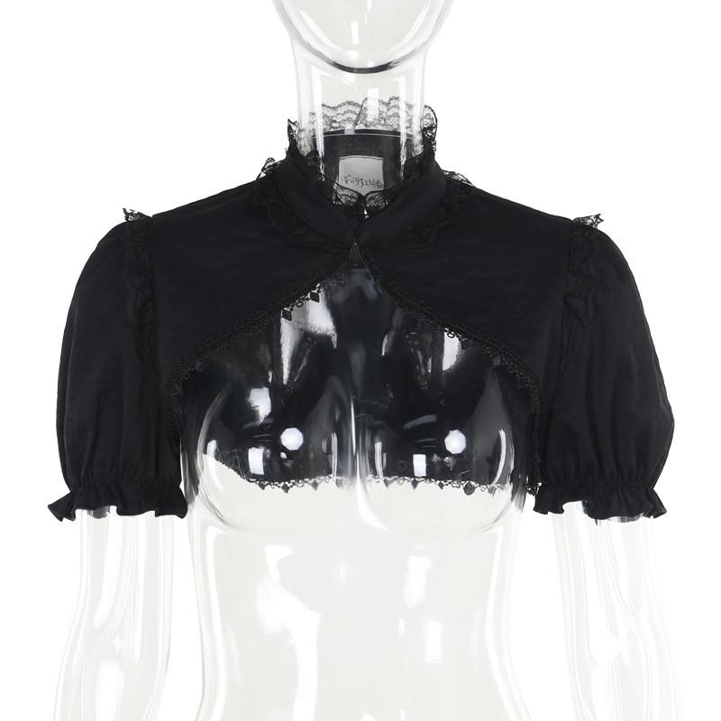 Gothic Dark Style Twopiece Dress Set With Jacquard Fabric For Streetwear Fashion