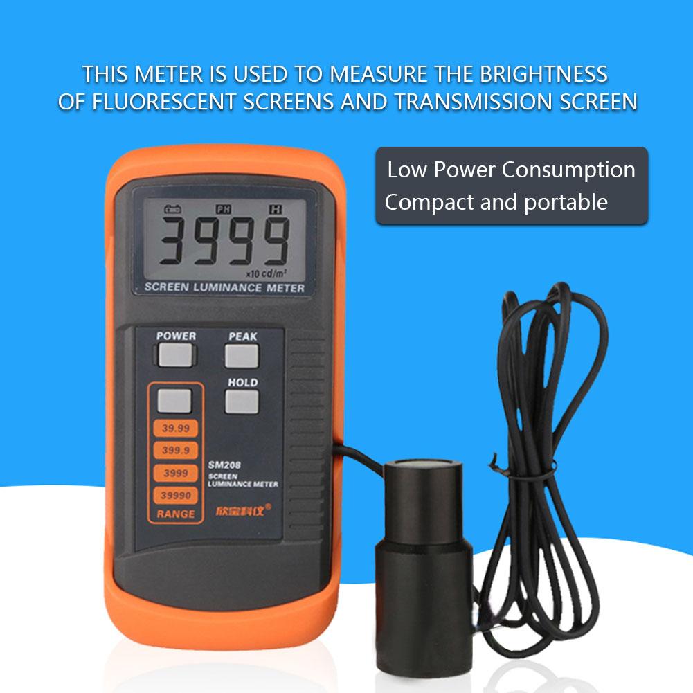 SM208 Screen Brightness Meter Portable Luminance Meter with Light Detector 0.01-3 0 cdCelsiusm