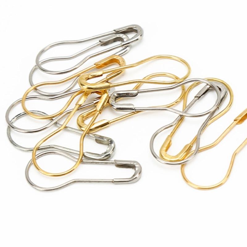 1000Pcs Gourd Shape Safety Pin Metal Knitting Locking Marker Clip Clothing Label Fastener Pin for Stitching Sewing Craft