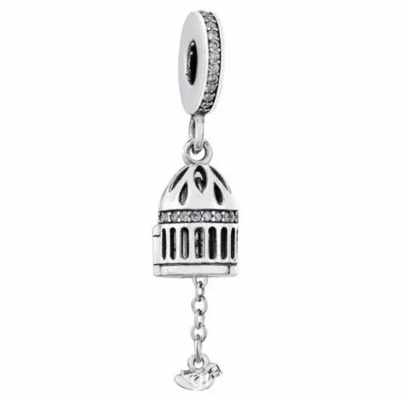 Ciondolo Fascino Argento 925 Fai da Te Torre Porta Castello Nave Angelo per Donne Gioielli Collana Bracciale Boutique