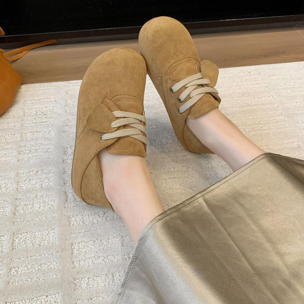 Fashion and Comfortable Non-slip Single Shoes Women's Versatile Casual Round Head Flat Bottom with Skirt Single Shoes Women's 2025 Spring and Autumn