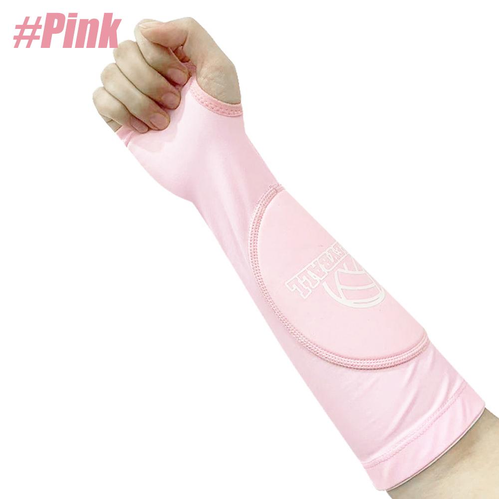 

1 пара волейбольных нарукавников для девочек, мягкие рукава для прохождения предплечья с отверстием для большого пальца, волейбольные нарукавники для молодых женщин Child розовый