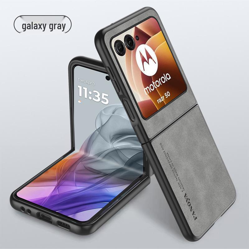 Compatible with Moto Razr 50: Ultra-Light Leather Texture Frosted Protective Case