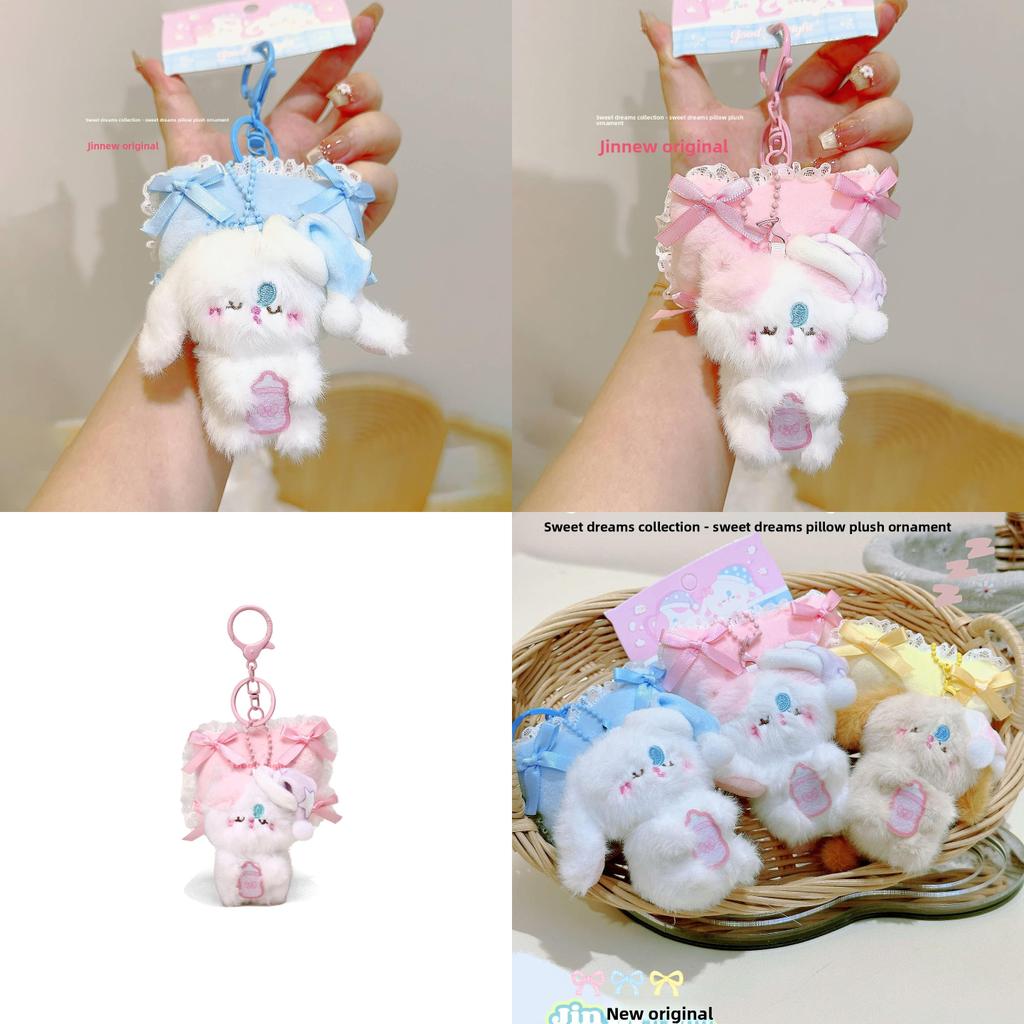 Sleeping Rabbit Cat Plush Pendant With Pillow Design For Gift Giving
