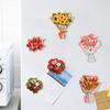 Simulation Sunflower Roses Flowers Refrigerator Stickers 3D Simple Resin Magnetic Stickers Home Kitchen Decorations