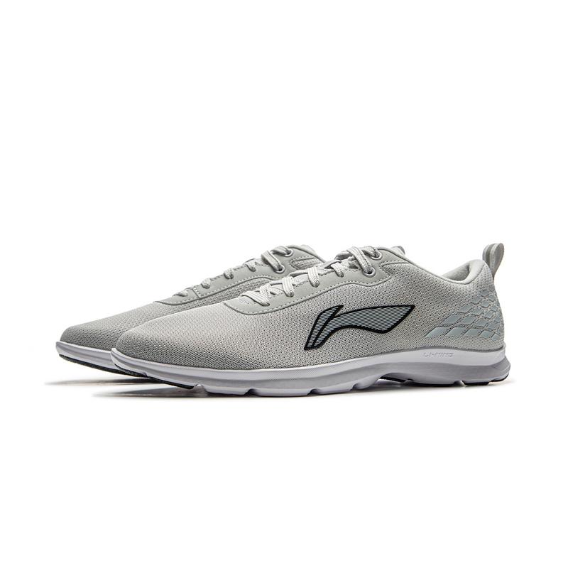 Li Ning Comfortable Fashion Versatile Shock Absorbing Non-Slip Wear-Resistant Low-Top Casual Running Shoes Men sneaker Light-Gray ARSV073-2